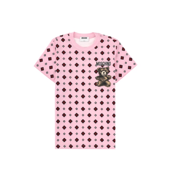 teddy-motif geometric T-shirt