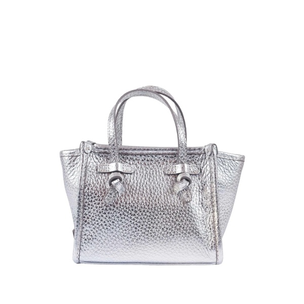textured-leather top-handle bag
