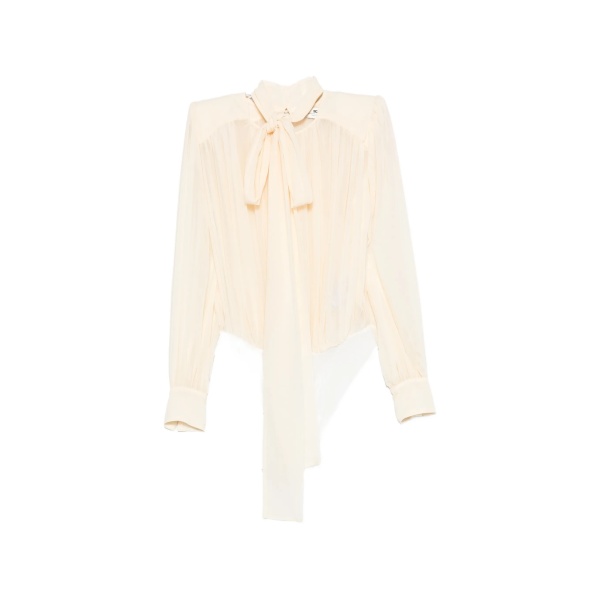 tie-detail pleated top