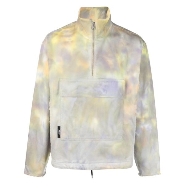 tie-dye pattern half-zip sweatshirt