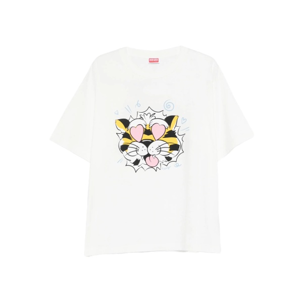 tiger-print T-shirt