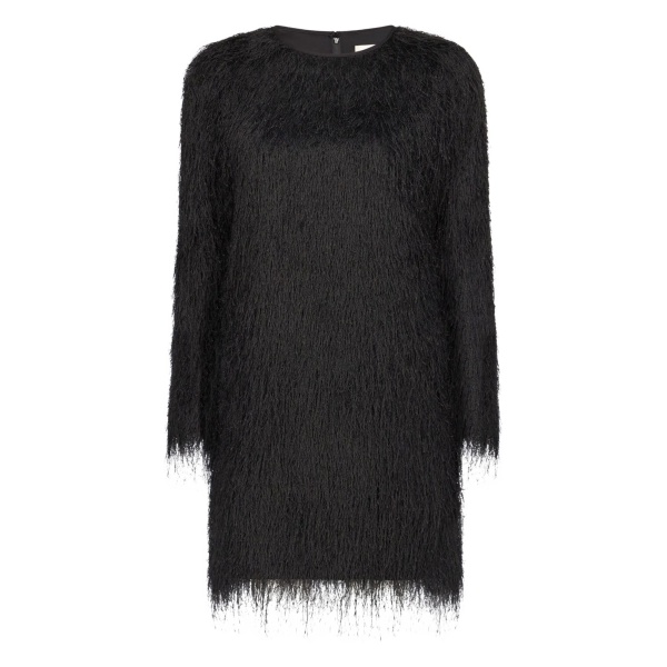Tina fringed long-sleeve mini dress