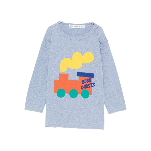 train-print long-sleeve T-shirt