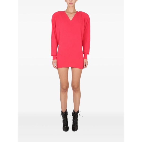 V-neck long-sleeve mini dress