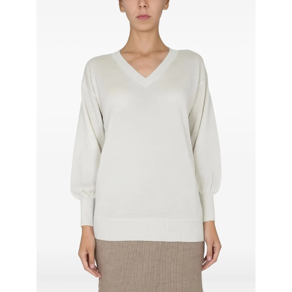 V-neck long-sleeve sweater