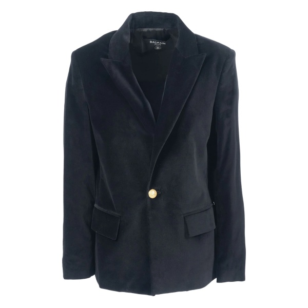 velvet gold-button jacket