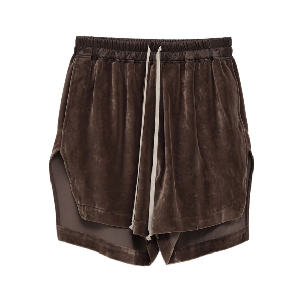 velvet side-split shorts