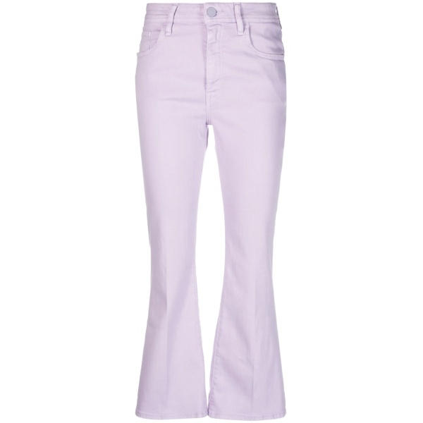 Victoria logo-embroidered cropped flared jeans