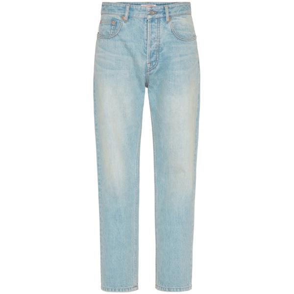 VLogo Signature embossed tapered jeans