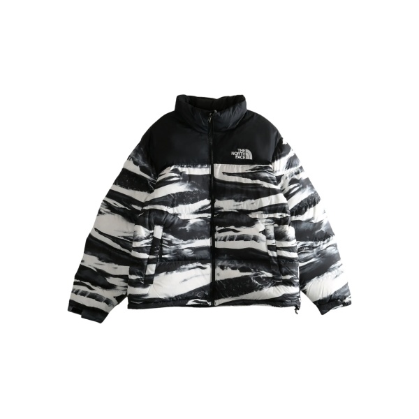 wave-print puffer jacket