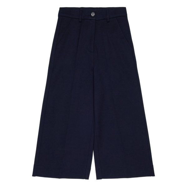 wide-leg logo-patch trousers