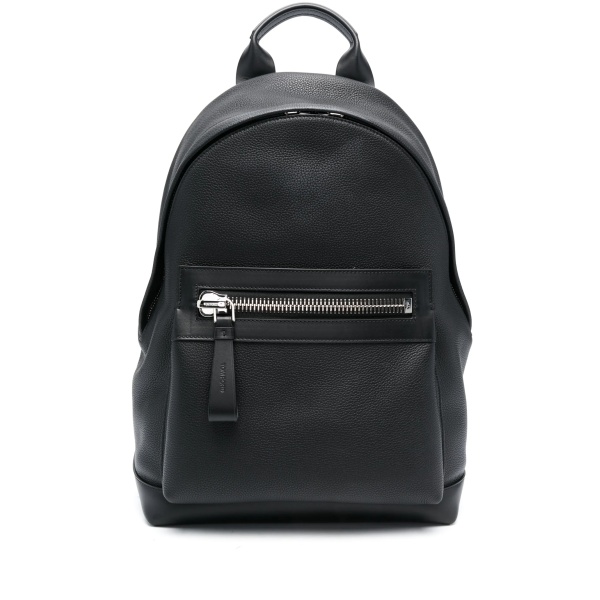 zip-pocket leather backpack