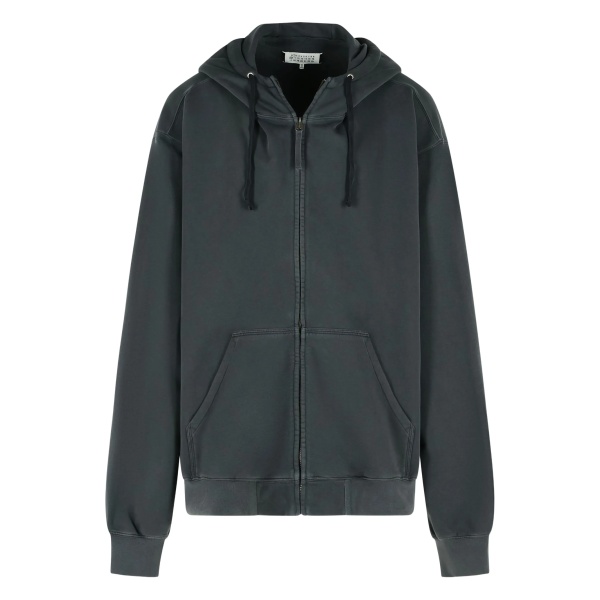 zip-up drawstring hoodie