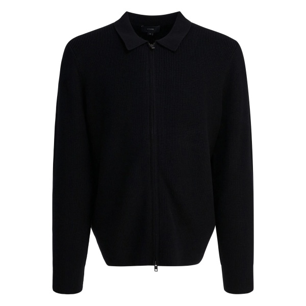 zip-up ribbed jacket