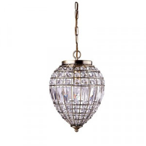 Pendul Searchlight Pendant Brass Crystal