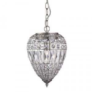 Pendul Searchlight Pendant Silver Crystal