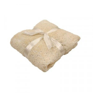 Patura imitatie blana cu glitter 150*200cm, crem - Img 1