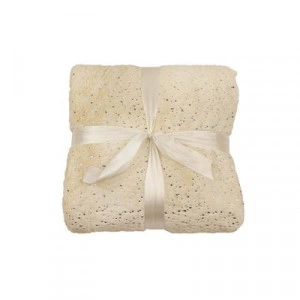 Patura imitatie blana cu glitter 150*200cm, crem - Img 2