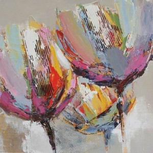 Tablou pictat manual Family, 60x60cm