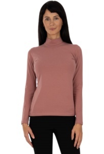 Bluza dama tip maleta cu guler inalt, Knox B2005, roz pudra XL