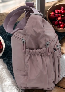 Geanta crossbody pentru femei R1017, curea extensibila, 30x20x15cm, Roz - Img 4
