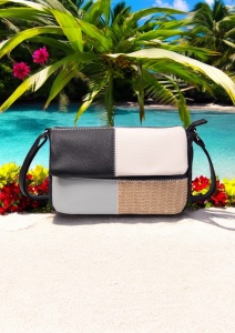 Geanta dama model crossbody, bareta extensibila, R240463, negru