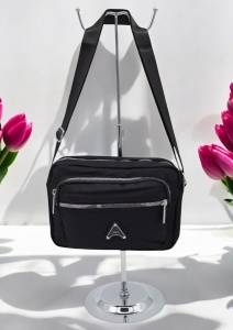 Geanta de dama tip crossbody R241, curea reglabila, 25x18x6cm, Negru