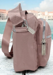 Geanta de dama tip crossbody R241, curea reglabila, 25x18x6cm, Roz - Img 5