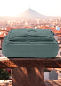 Geanta de dama tip crossbody R241, curea reglabila, 25x18x6cm, Verde deschis - Img 5