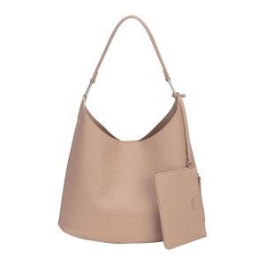 Geanta de Umar Dama, Diana&Co Firenze, Stil Hobo Shopper, Piele Ecologica Texturata, cu Portofel Detasabil Inclus, DTL947-1, biscuit - Img 2