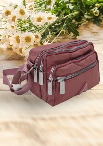 Geanta de umar pentru femei R88014, curea reglabila, 19x12x8cm, Roz inchis - Img 2