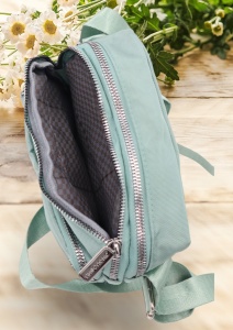 Geanta de umar pentru femei R88014, curea reglabila, 19x12x8cm, Verde deschis - Img 8
