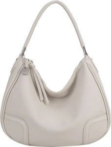Geanta de umar si crossbody dama din piele ecologica cu bareta reglabila si curea detasabila, 32x25x9 cm, bej