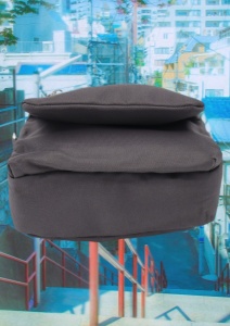 Geanta pentru femei R1311, cu manere si curea din material textil, 19x16x7cm, Gri - Img 4