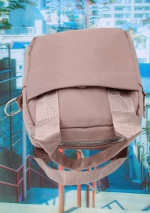 Geanta pentru femei R1311, cu manere si curea din material textil, 19x16x7cm, Roz - Img 8