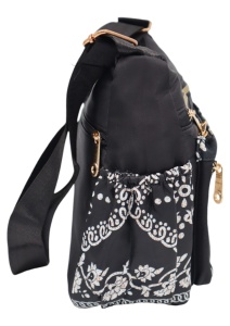 Geanta pentru femei tip crossbody R1130, material textil, curea reglabila, 25x16x13cm, Negru01 - Img 3