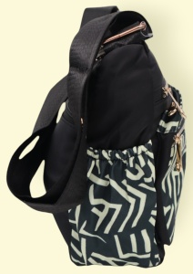 Geanta pentru femei tip crossbody R1130, material textil, curea reglabila, 25x16x13cm, Negru06 - Img 5