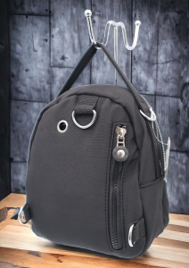 Mini rucsac multifunctional R60, material impermeabil, curea reglabila si detasabila, 20x19x11cm, Negru - Img 4