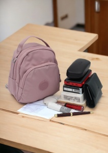 Mini rucsac multifunctional R60, material impermeabil, curea reglabila si detasabila, 20x19x11cm, Lila - Img 6