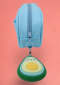 Penar pentru fete cu doua compartimente si breloc detasabil R60, 23x8x6cm, Bleu - Img 7