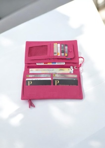 Portofel dama din piele naturala R65 fuchsia - Img 5
