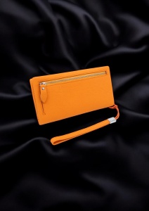Portofel dama din piele naturala R65 orange - Img 2
