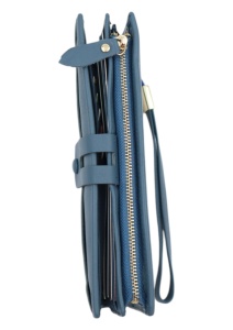 Portofel de damă din piele naturală Hassion R12 bleu - Img 11