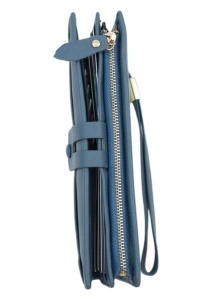 Portofel de damă din piele naturală Hassion R12 bleu - Img 11