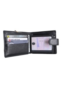 Portofel din piele pentru bărbați, RFID, compartimente pentru carduri, cutie cadou, Q3185, negru - Img 6