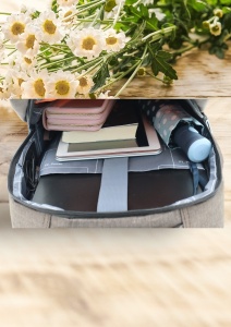 Rucsac cu port USB R7009, material textil rezistent, 42x30x14cm, Maro - Img 9