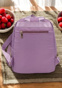 Rucsac de dama din material textil R2276, barete reglabile, compatibil A4, 34x27x12cm, Lila - Img 4