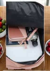 Rucsac de dama din material textil R2276, barete reglabile, compatibil A4, 34x27x12cm, Roz - Img 8
