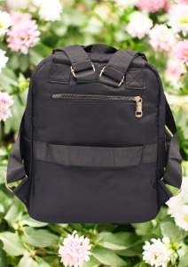 Rucsac de dama din material textil rezistent RX2282, cu manere si barete ajustabile, 34x26x10cm, Negru - Img 6