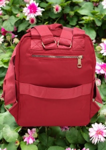 Rucsac de dama din material textil rezistent RX2282, cu manere si barete ajustabile, 34x26x10cm, Grena - Img 4